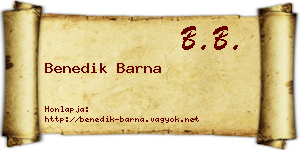 Benedik Barna névjegykártya